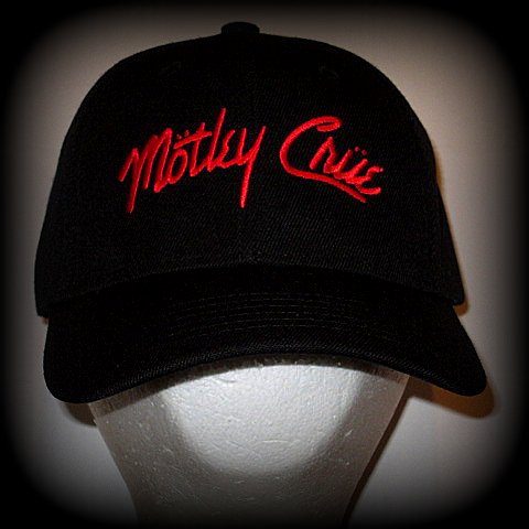 MOTLEY CRUE - EMBROIDERED BASEBALL CAP - Adjustable Velcro Back -Unisex